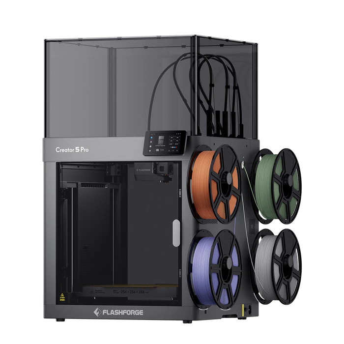 Flashforge Creator 5 / C5 Pro เครื่องพิมพ์ 3D ระดับโปร สำหรับงาน Multi-Color และ Multi-Material