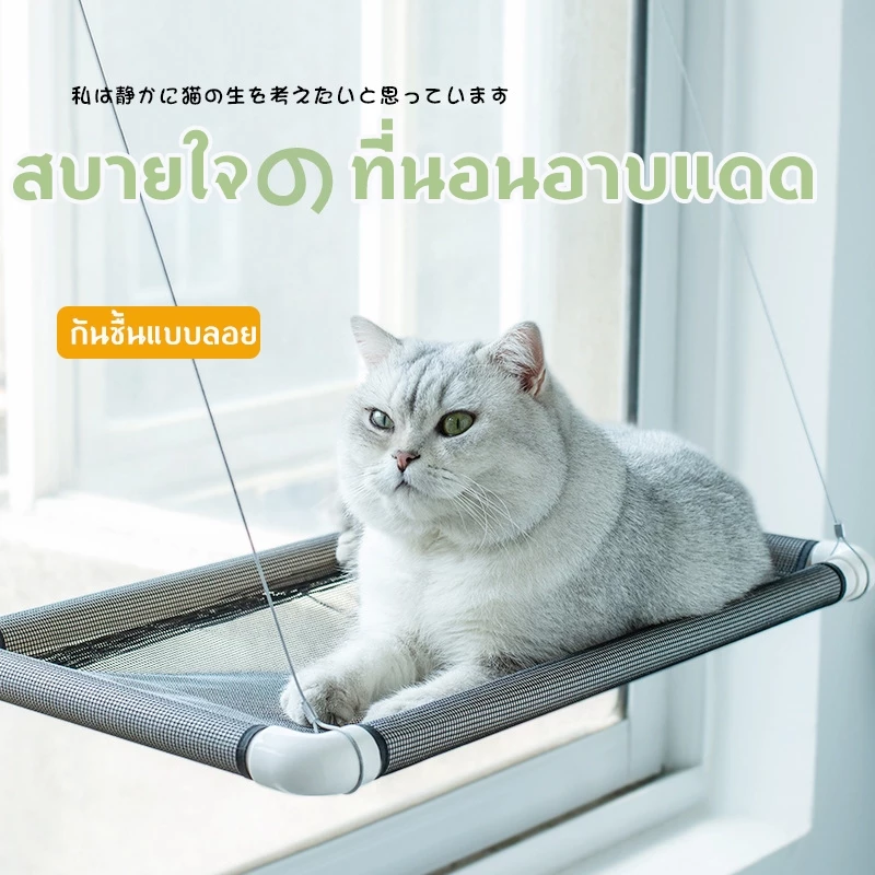 เปลแมวแบบแขวน เปลแมวติดกระจก เปลแมว เปลญวณแมว เปลแมวขนาดใหญ่ ที่นอนแมวแบบติดกระจก เปลแมวติดผนัง ที่นอนอาบแดด