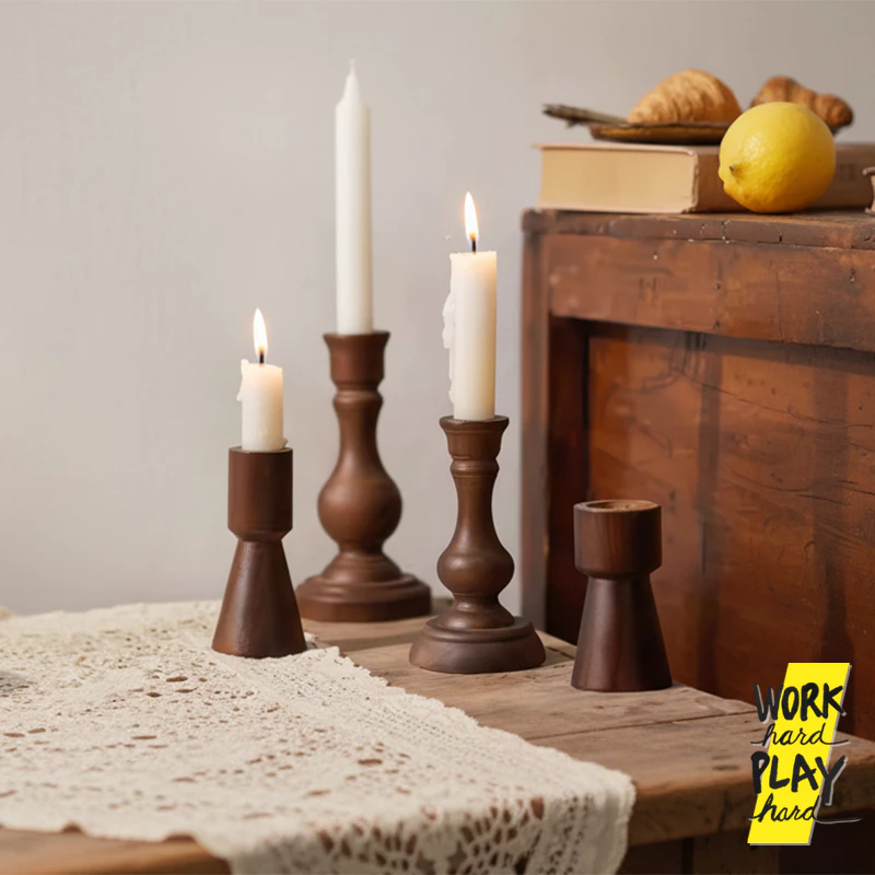 WHPH Shop เชิงเทียน เชิงเทียนวินเทจ เชิงเทียนไม้ แต่งบ้าน mid century modern คุณภาพงานส่งออก — ของมงคลหมวดความรักและความสัมพันธ์