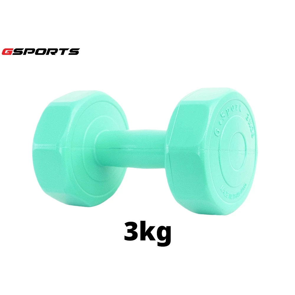 GSports ดัมเบลพลาสติก เหลี่ยม สีเขียว 3 kg จำนวน 1 ชิ้น Dumbbell 3 kg x 1 รุ่น AD62521A x 1