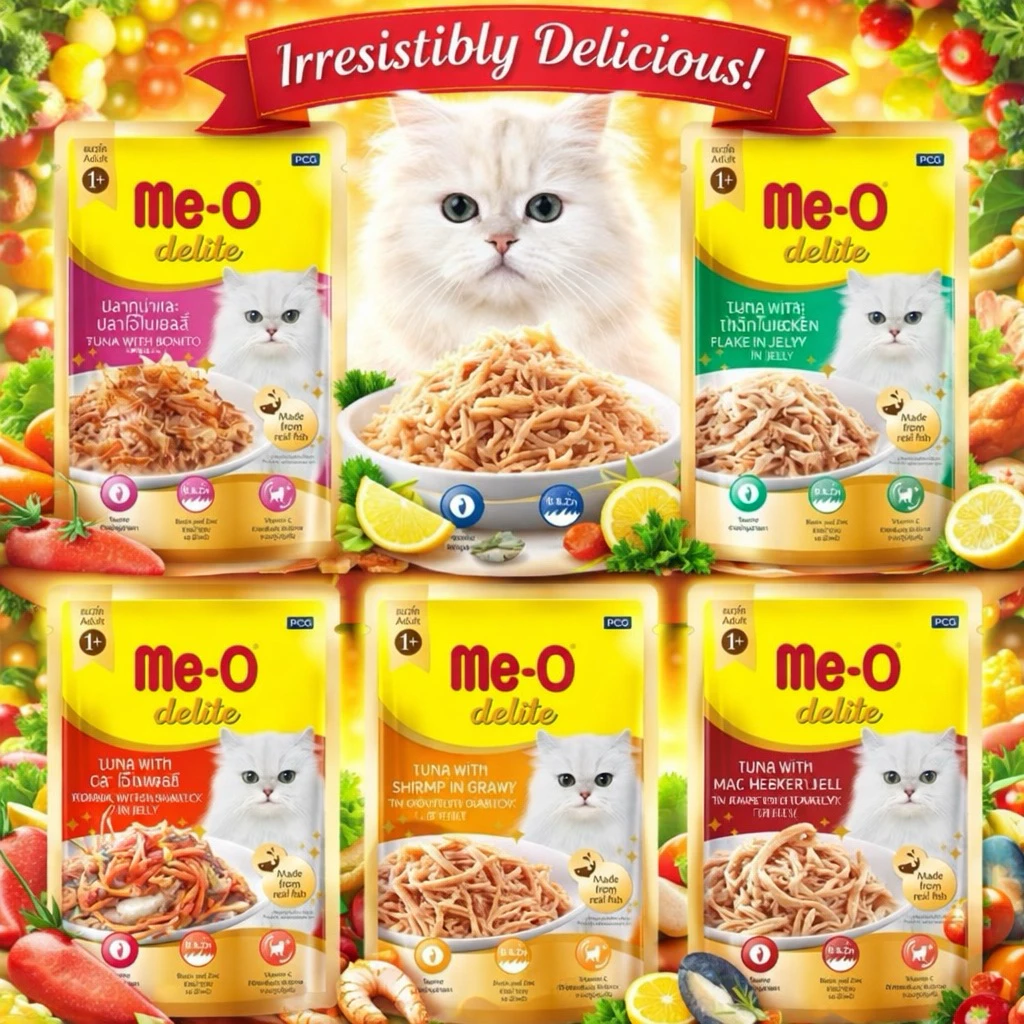 Me-O delite อาหารแมว ชนิดเปียก ขนาด 70 g 70x12ซอง