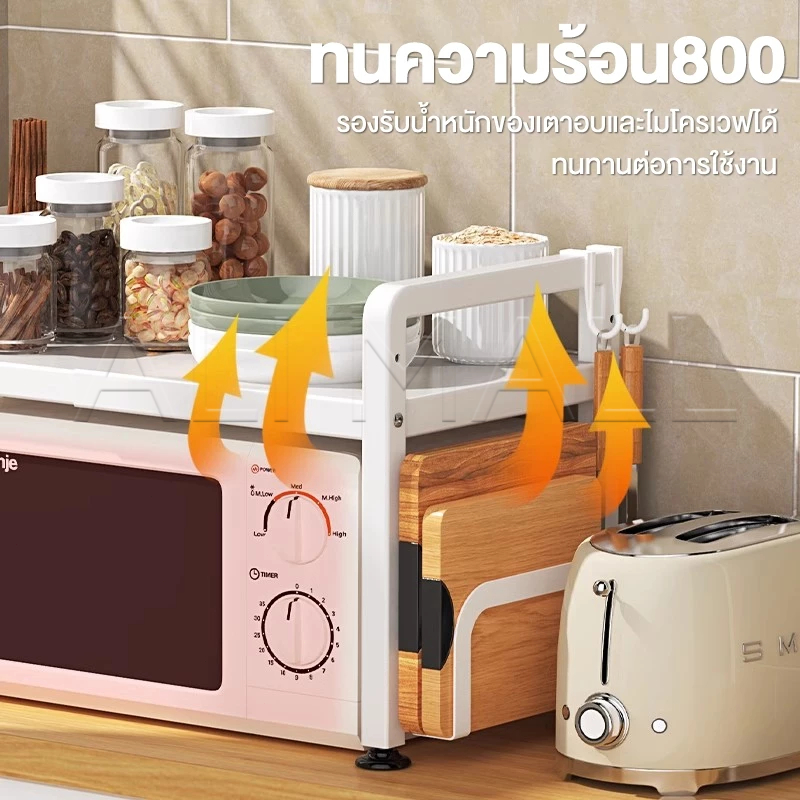 ชั้นวางไมโครเวฟ ที่วางไมโครเวฟ ชั้นวางคร่อมไมโครเวฟ ชั้นวางของไมโครเวฟ แข็งแรงทนทาน ป้องกันน้ำ ไม่เป็นสนิม