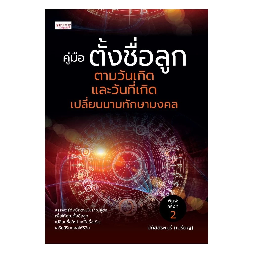 หนังสือ คู่มือตั้งชื่อลูกตามวันเกิดและวันที่ฯพ.2 ผู้แต่ง ปภัสสระเมธี (เปรียญ) หนังสือโหราศาสตร์ BK02 — ของมงคลหมวดการตั้งชื่อ