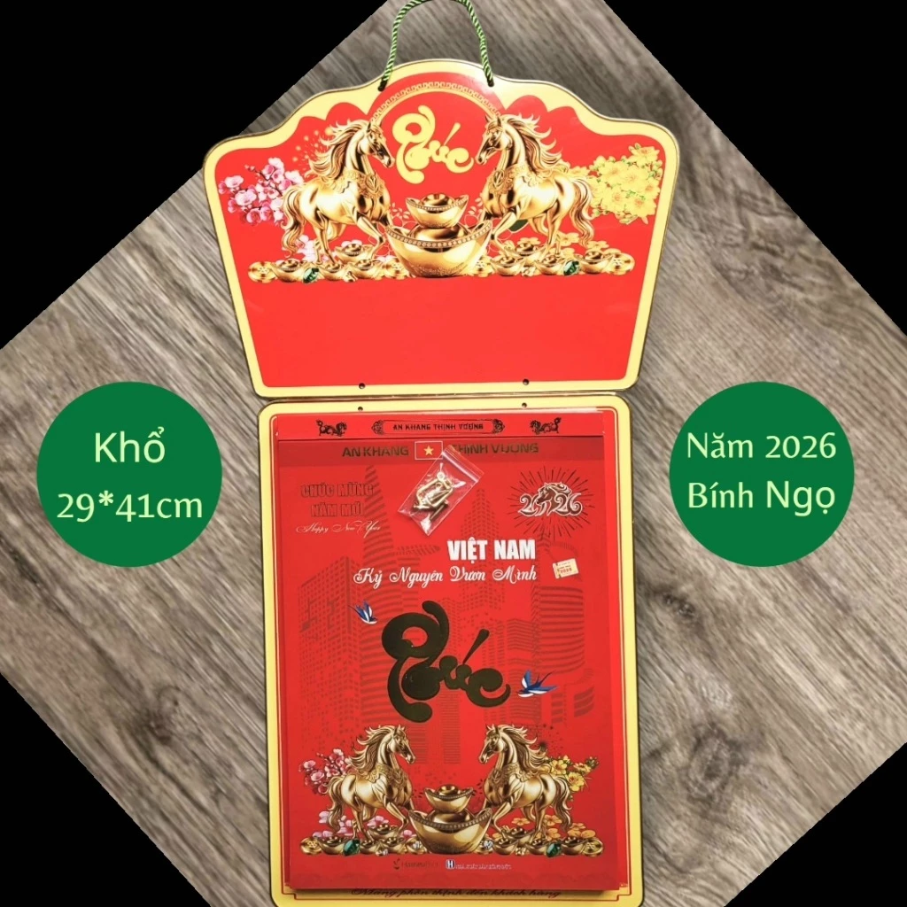 CALENDAR SET 2026 - SIZE 29X42CM HTr ธีม: VIETNAMESE ภูมิทัศน์แห่งกาลเวลาจักรราศี — ของมงคลหมวดราศีและนักษัตร